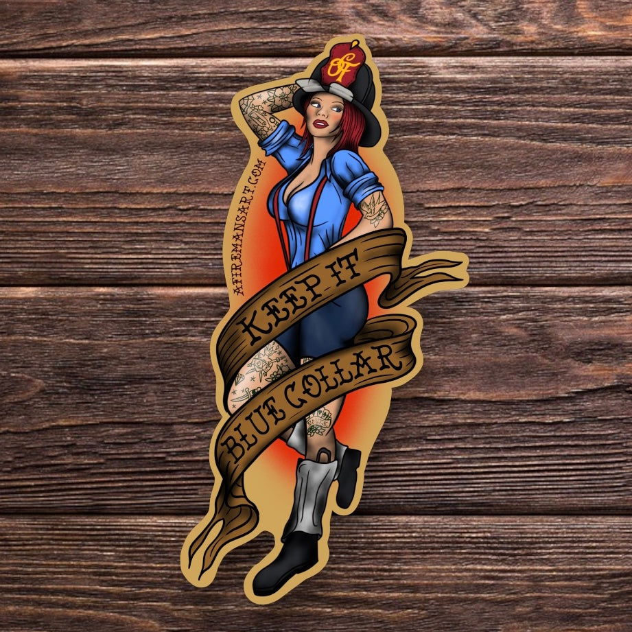 Keep It Blue Collar Pin Up Sticker