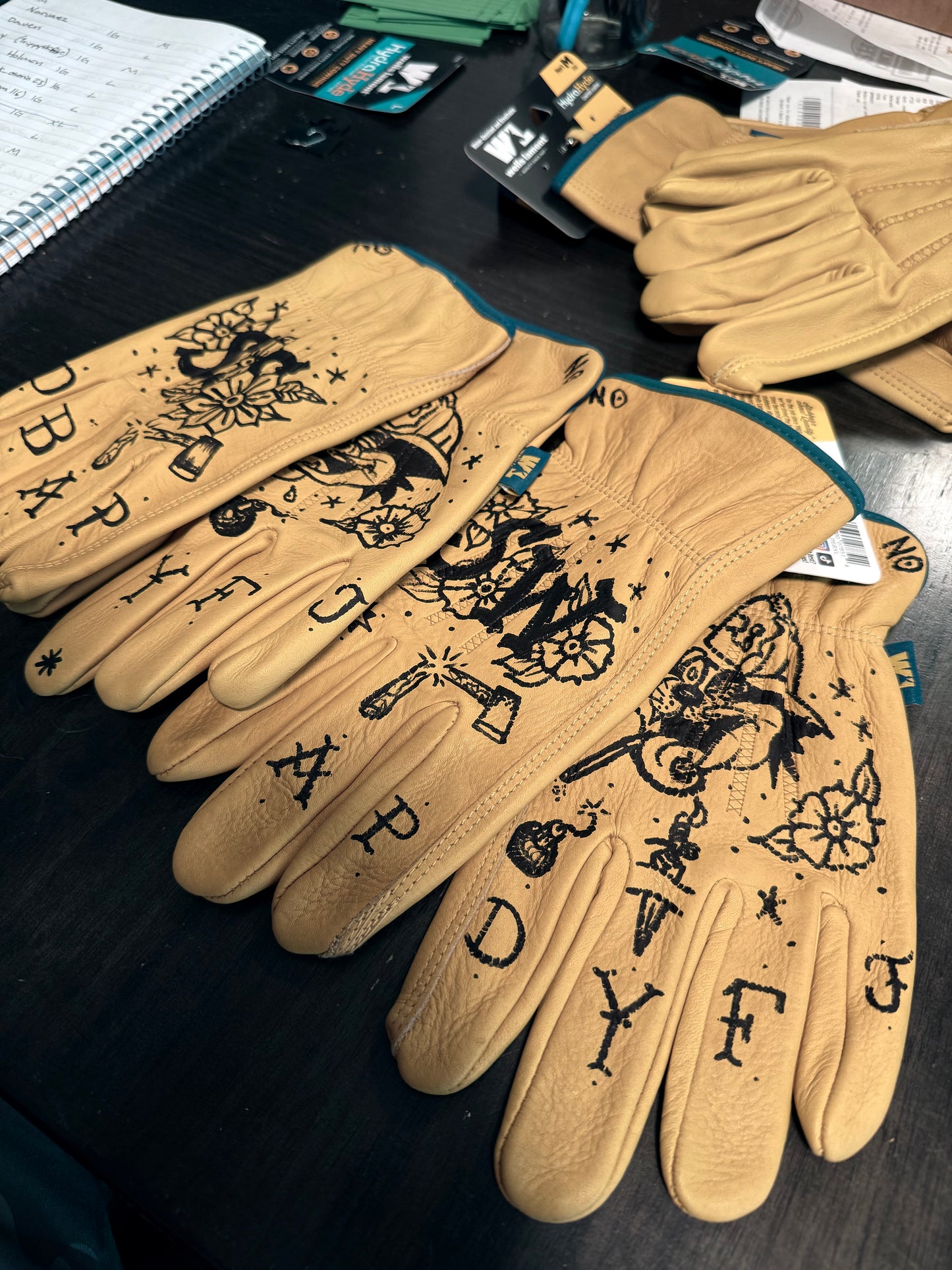 Custom Tatted Gloves